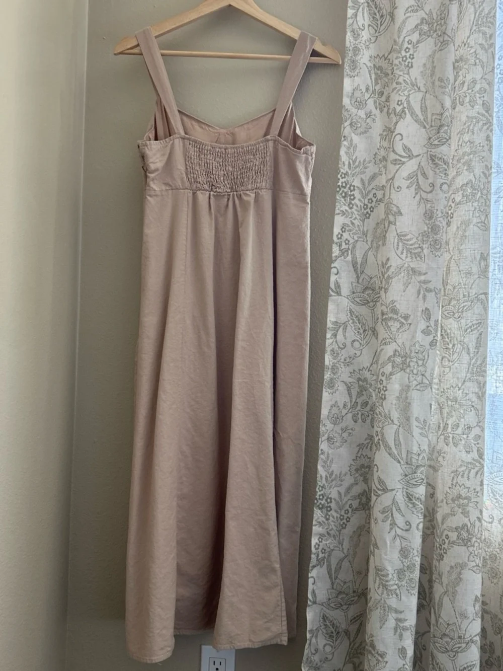 Altar'd State Taupe Fit and Flare Midi Dress with Thigh Slit - Picture 2 of 8